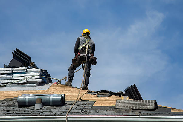Professional Gutter Installation technician working in Newtonville, NY
